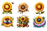 Summer Sunshine Sunflower Clipart, an Illustration by SinaCreation (Thumbnail 3 of 5)