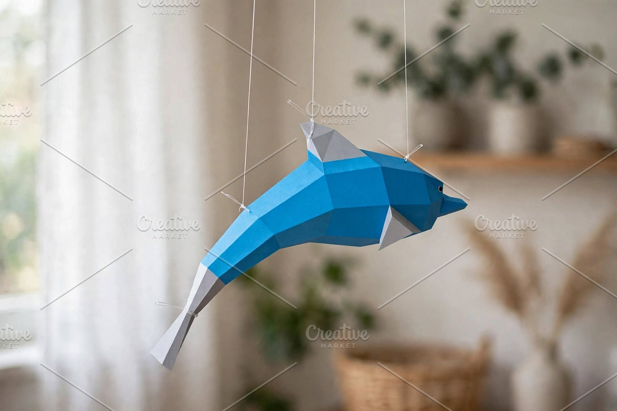 Dolphin wall art - 3d papercraft, a Card Template by PAPER amaze (Photo 3 of 6)