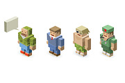 Vector isometric character, an Object Graphic by lemonoff (Thumbnail 3 of 7)