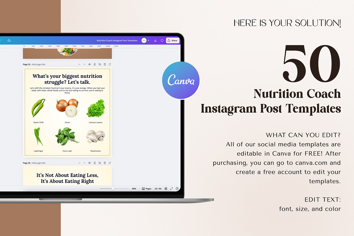 Nutrition Coach Instagram Template preview 2