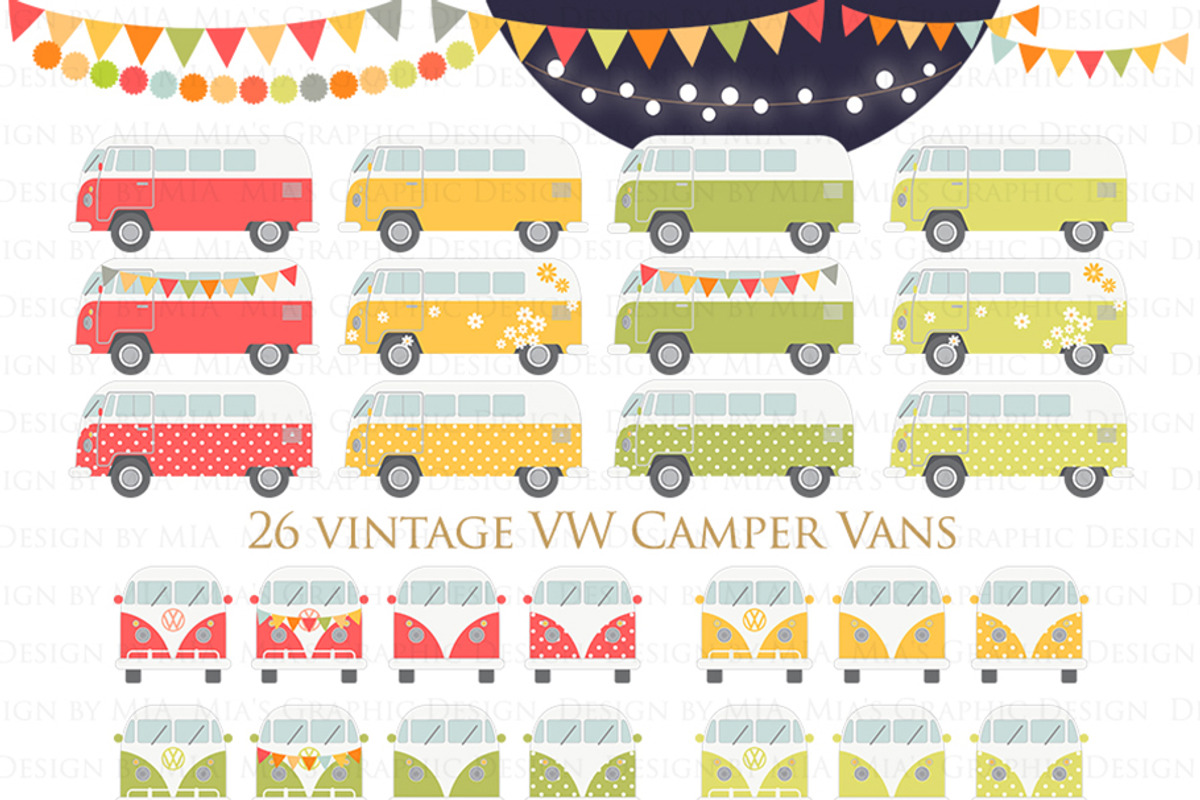 Camping Van, Bug Bus, Red & Green, an Illustration by Mia's Graphic Design (Photo 6 of 11)