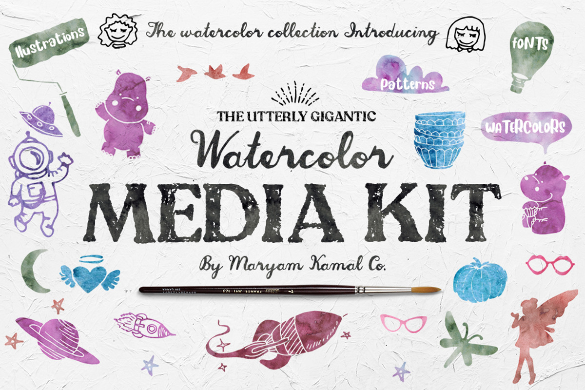 Gigantic Watercolor Media kit
