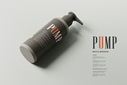 Greige Plastic Pump Bottle Mockups, a Packaging Mockup by MockupFree.Net (Thumbnail 1 of 9)