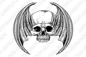 Evil Winged Skull