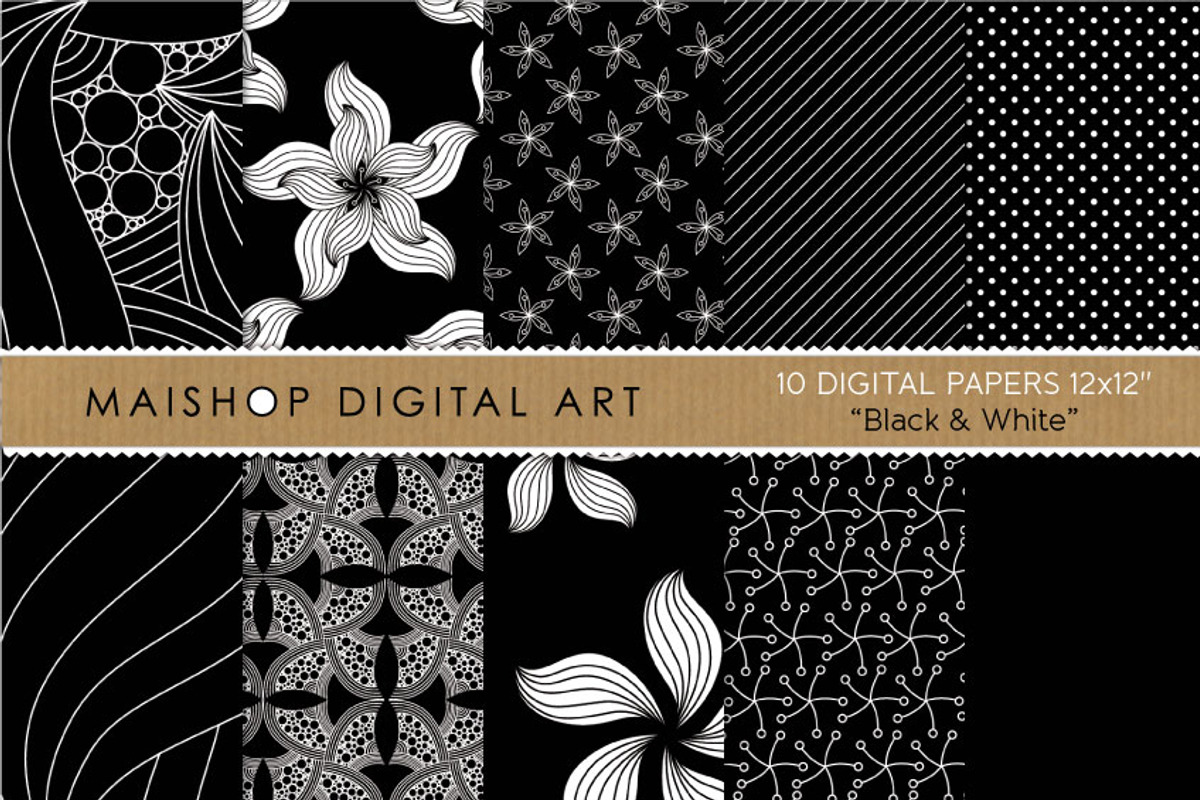 Digital Papers Black & White