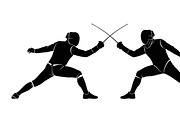 An elegant Fencing Duel Silhouettes, an Illustration by Amazin_art (Thumbnail 26 of 31)