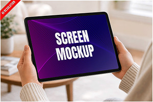 Tablet Living Room PSD, an iPad Mockup by Bruno's Shop