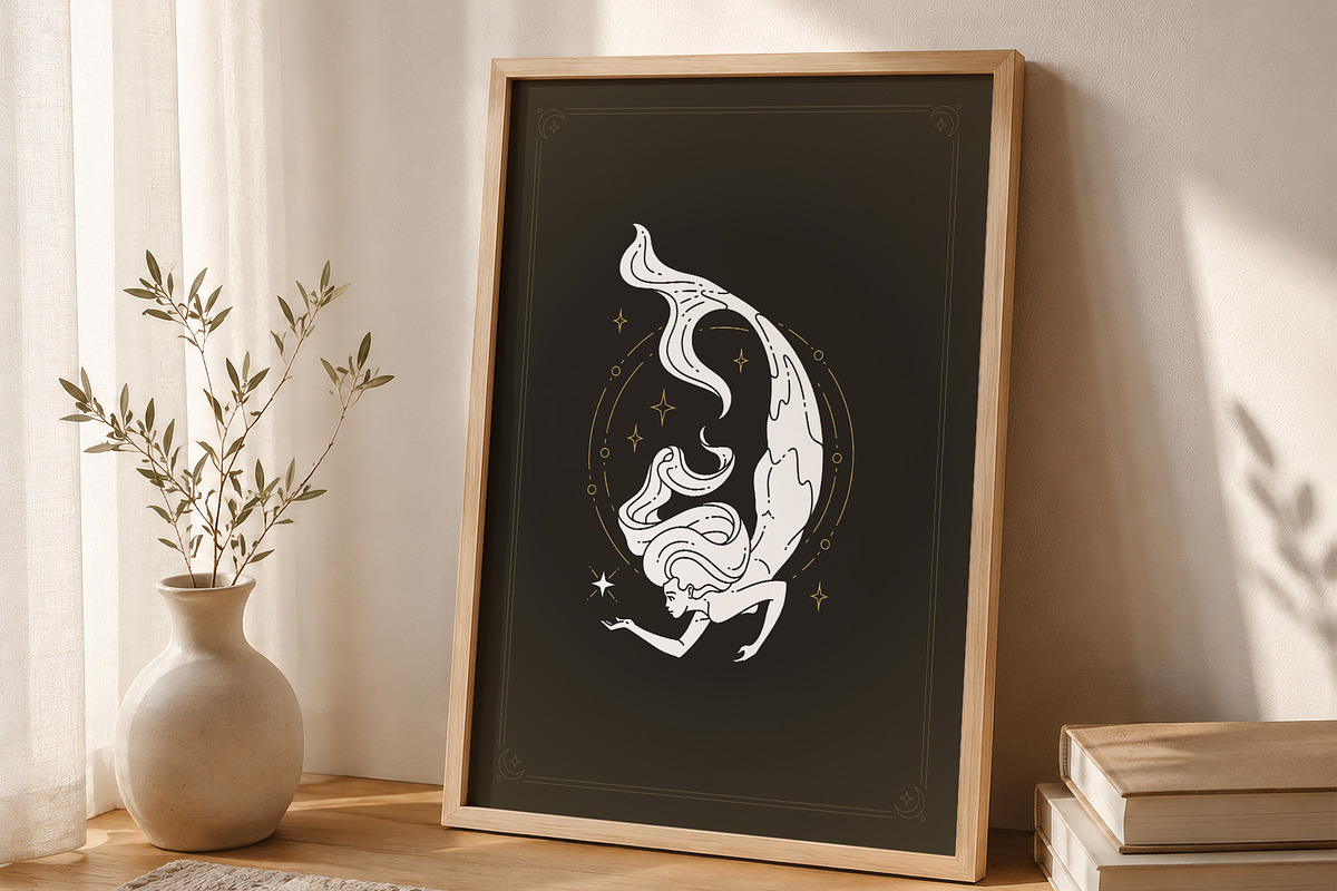 Pisces Zodiac Wall Art, a Person Illustration by Vasya Kobelev (Photo 2 of 7)