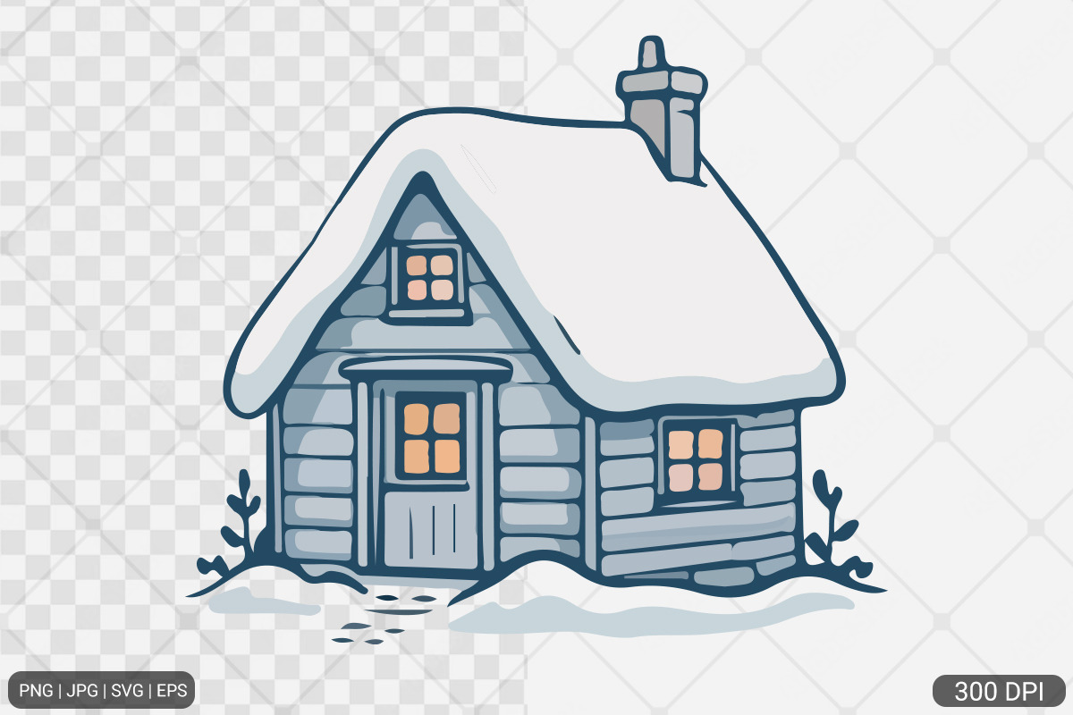 Winter Cottage Hand Drawn Bundle, a Photo by Actual Pixel (Photo 4 of 8)