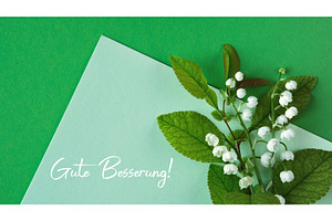 Green card with lily of the valley, a Photo by tilialucida