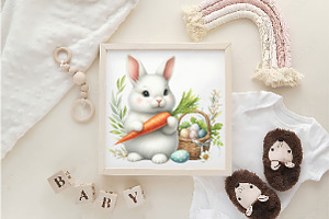 Watercolor Easter Bunny Clipart