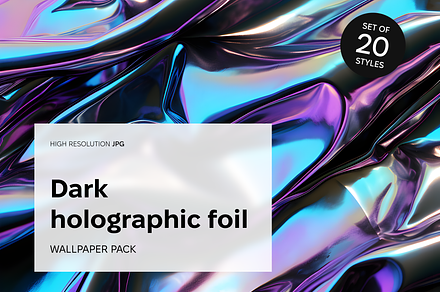 Dark holographic wallpaper pack