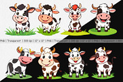Happy Cow Face Clipart, a Graphic by Artnoy (Thumbnail 2 of 5)