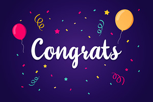 Congratulations Party Banner, a Background Graphic by Black White Mouse Design