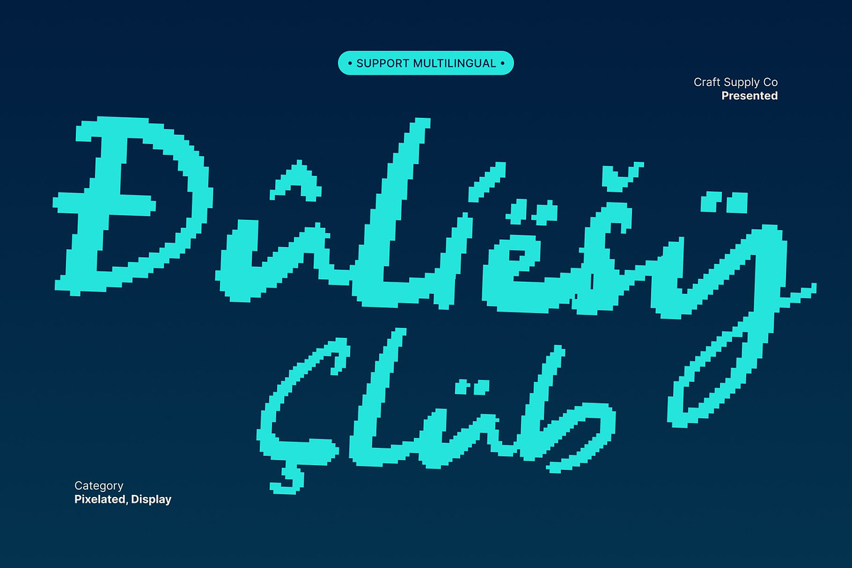 CS Sandra Pixel, a Script Font by Craft Supply Co. (Photo 6 of 8)