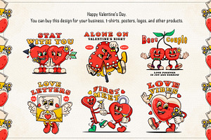 Valentine's Day Retro Mascot