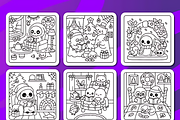 Spooky Christmas Coloring Pages, a Seasonal Illustration by Coco Bloom (Thumbnail 3 of 6)