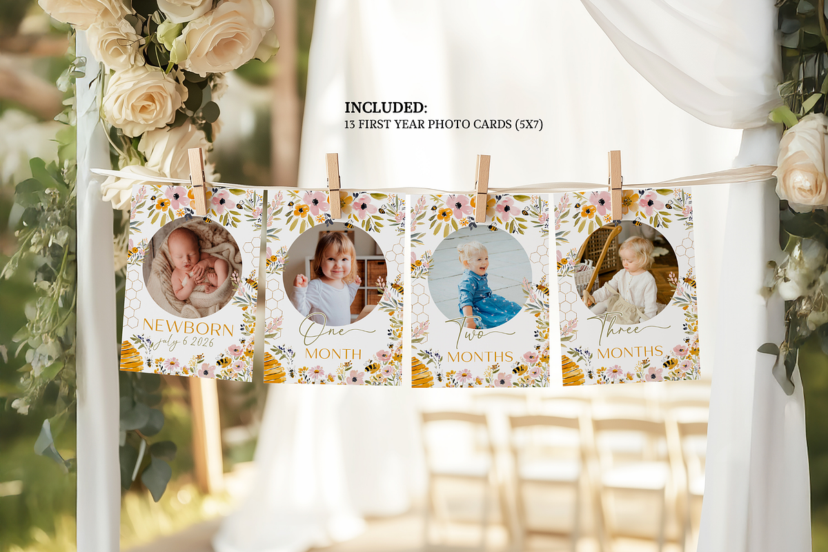 Little Honey is One Monthly Picture, an Invitation Template by Digital_Mind (Photo 2 of 3)