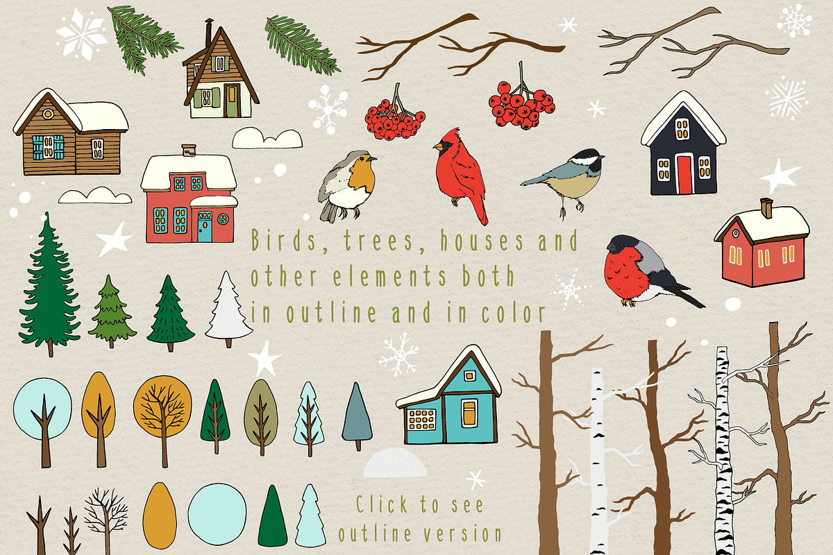 Christmas Forest Collection, a Seasonal Illustration by Sketchetarian (Photo 7 of 8)
