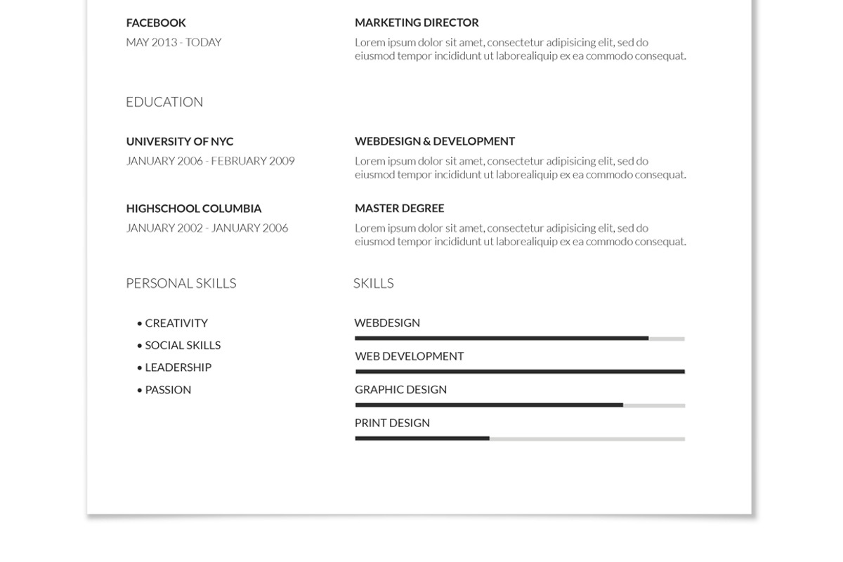 A4 Curriculum Vitae Resume Template, a Resume Template by athadi (Photo 5 of 5)