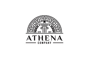 Ancient Greek pillar column Logo, a Branding & Logo Template by Atlantis X Nurman Arbai