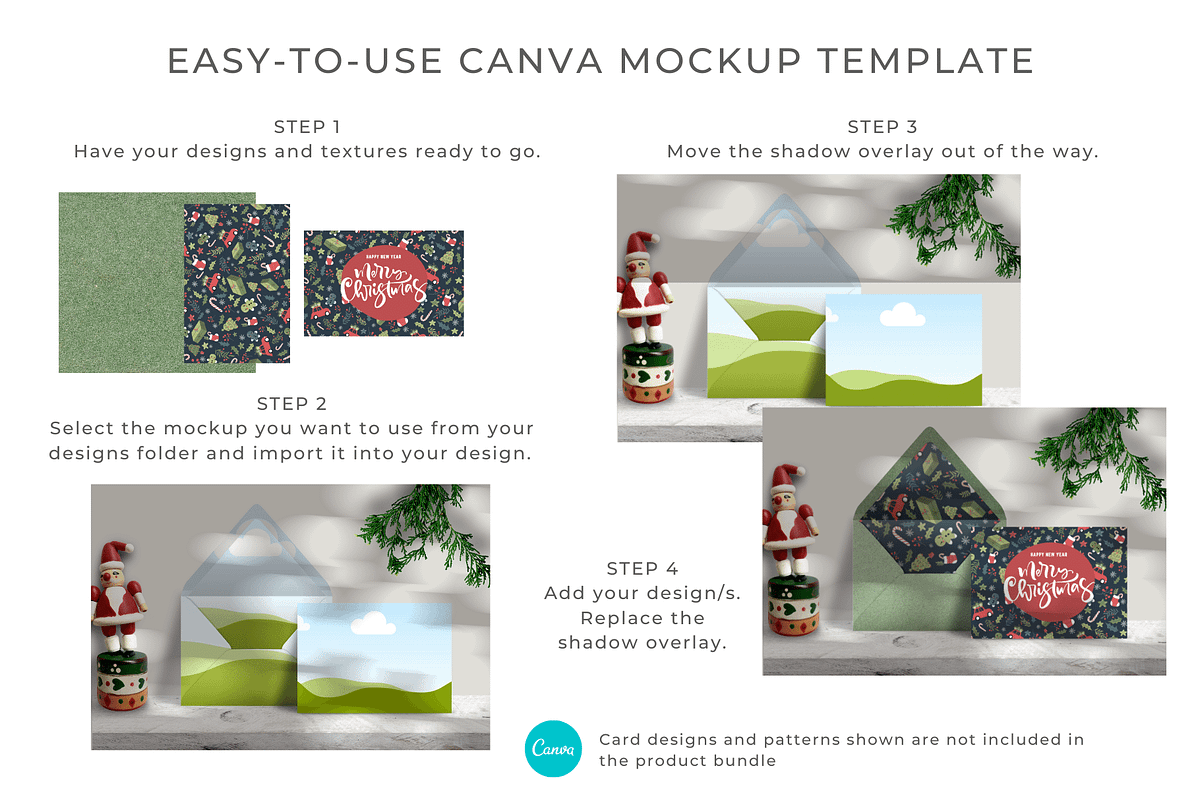 16 Christmas Card Canva Mockups, a Merchandise Mockup by Mockup Scene (Photo 3 of 23)