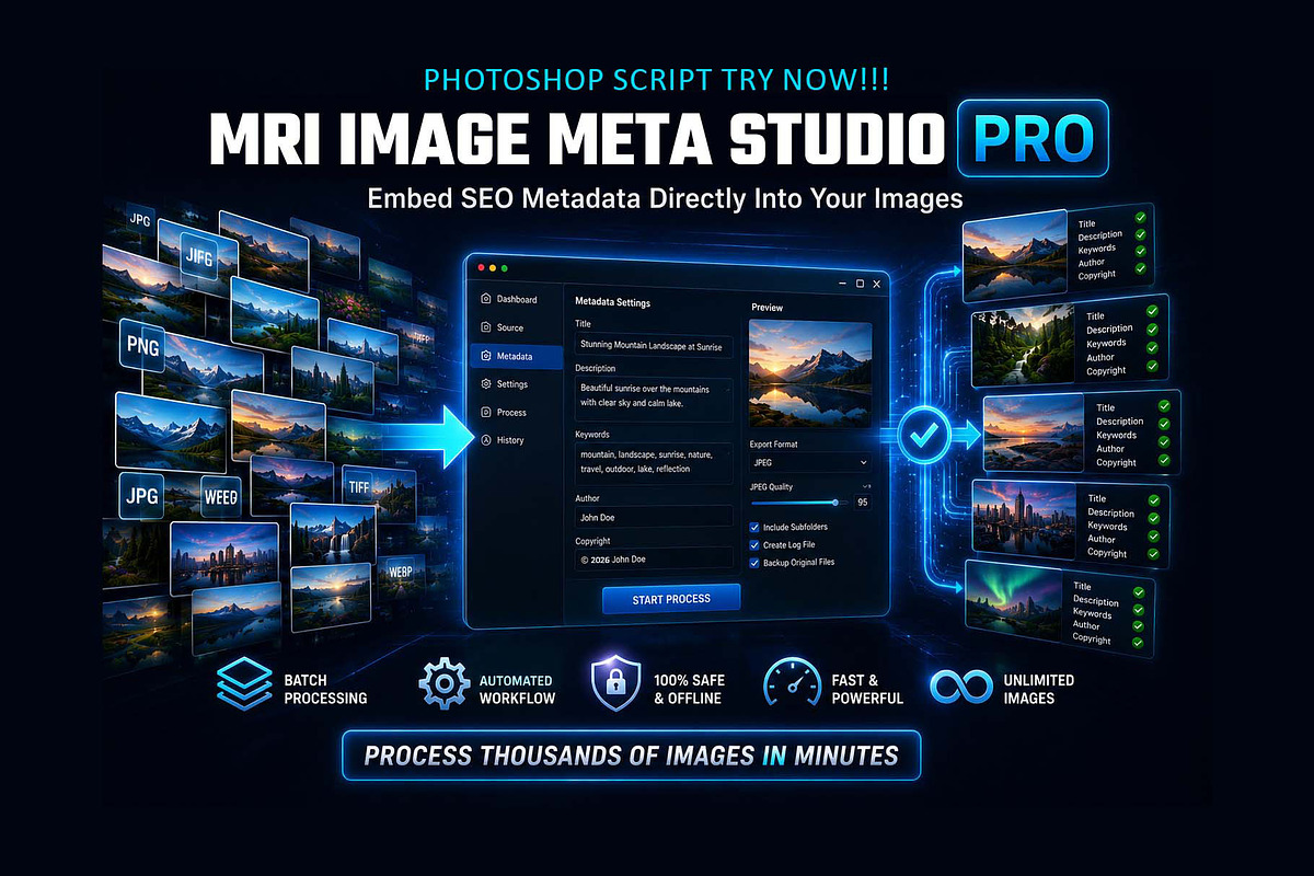 Photoshop Batch SEO Metadata Tool, a Plug-in Add-On by MRI STUDIO (Photo 1 of 11)