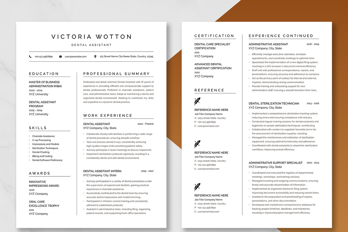 Dental Assistant Resume Templates preview 3