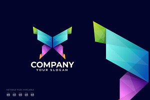 Butterfly Gradient Color Logo