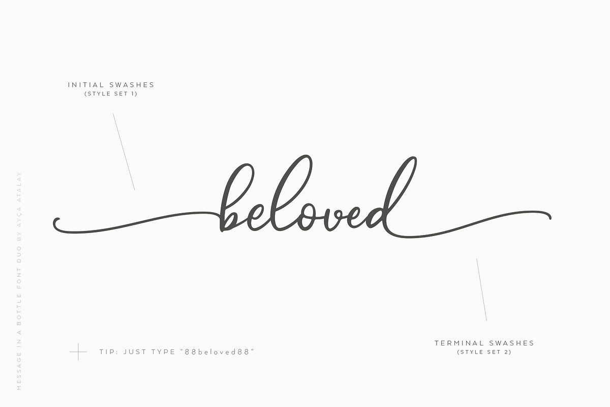 Message In A Bottle Font Duo, a Script Font by Ayca Atalay (Photo 13 of 19)