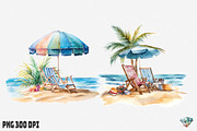 Summer Beach Watercolor, an Illustration by Gemstone (Thumbnail 8 of 12)