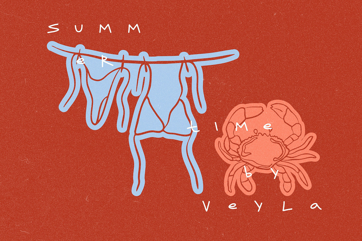140 + Hand-Drawn Summer Set, an Object Illustration by Veyla (Photo 8 of 16)