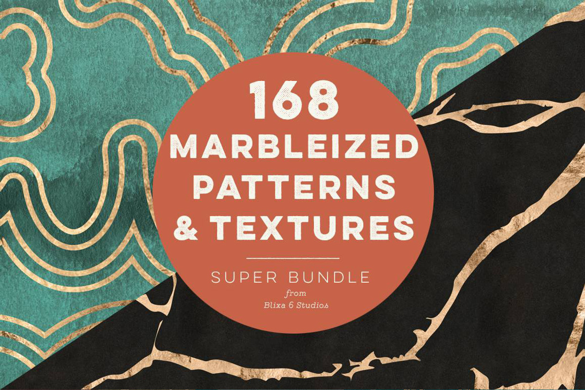 168 Marbleized Gold Patterns Bundle, a Pattern Graphic by Blixa 6 Studios (Photo 1 of 15)