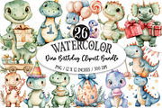 Dino Birthday Clipart Bundle, an Illustration by Designking (Thumbnail 1 of 5)