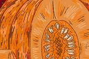 Pumpkin, Hawk Moth, Kerosene Lamp, a Pattern Graphic by NayaChu (Thumbnail 6 of 9)