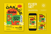 Yellow Quirky Garage Sale Flyer Set, a Flyer Template by graphicook (Thumbnail 1 of 3)