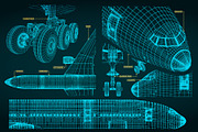 Aircraft technical drawings Set pt 2, a Transportation Illustration by Blacklight (Thumbnail 1 of 2)