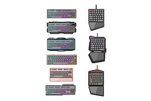 Gaming keyboards and keypads for, a Technology Illustration by pikepicture