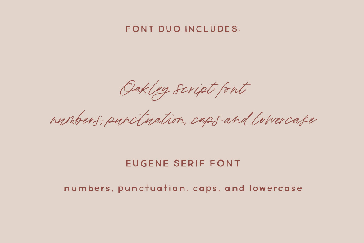 Eugene and Oakley Font Duo, a Sans Serif Font by Margot + Co (Photo 18 of 18)