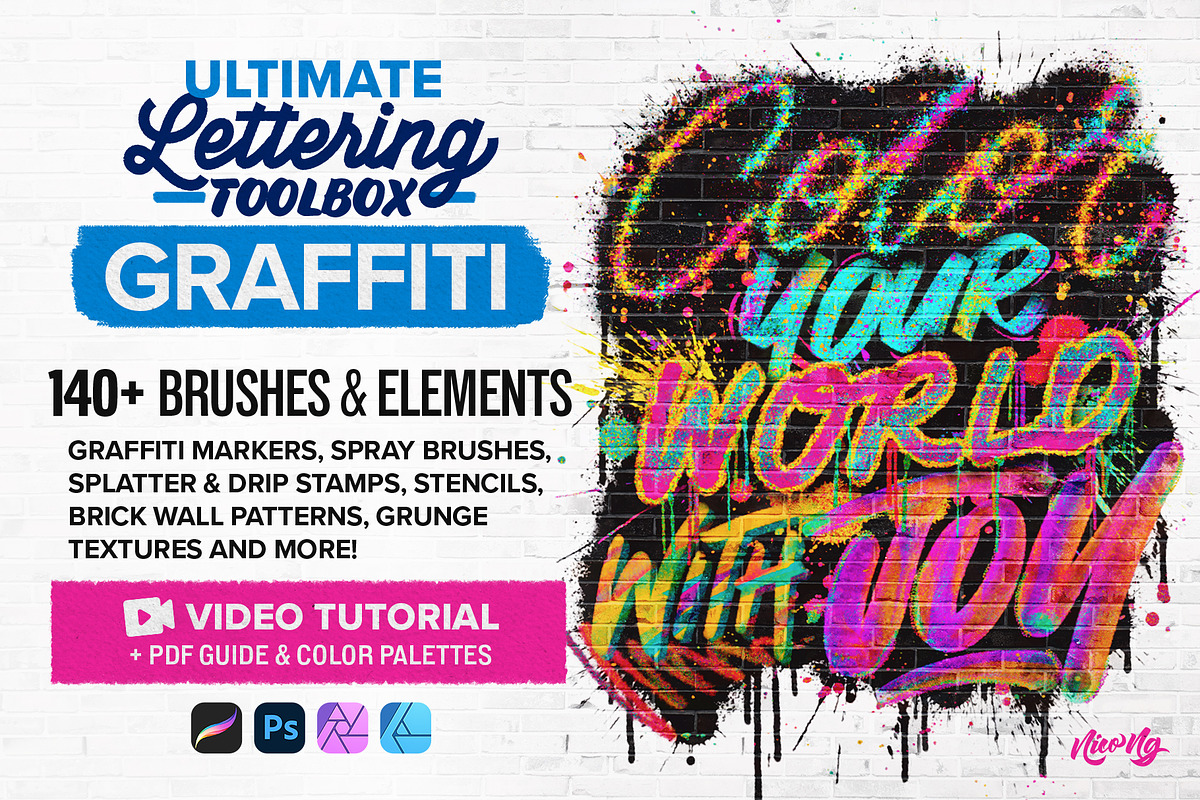 Graffiti Lettering Brush Toolbox, a Brush Add-On by Nico-Ng (Photo 1 of 20)