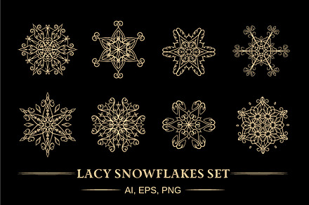 Lacy snowflakes set