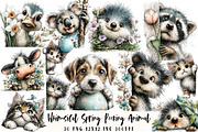 Spring Peeking Animal Clipart, an Illustration by OK Design (Thumbnail 1 of 6)