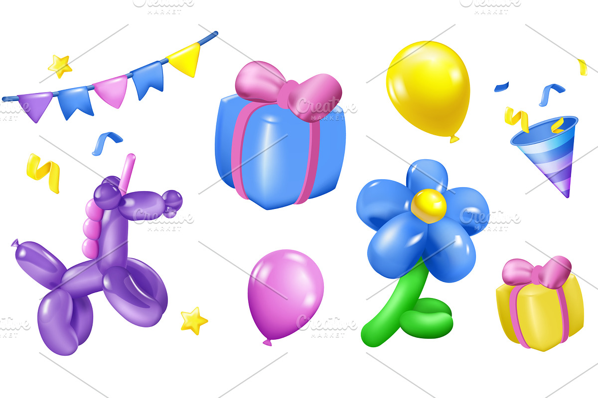 Birthday 3D Illustrations, an Object Illustration by alexdndz