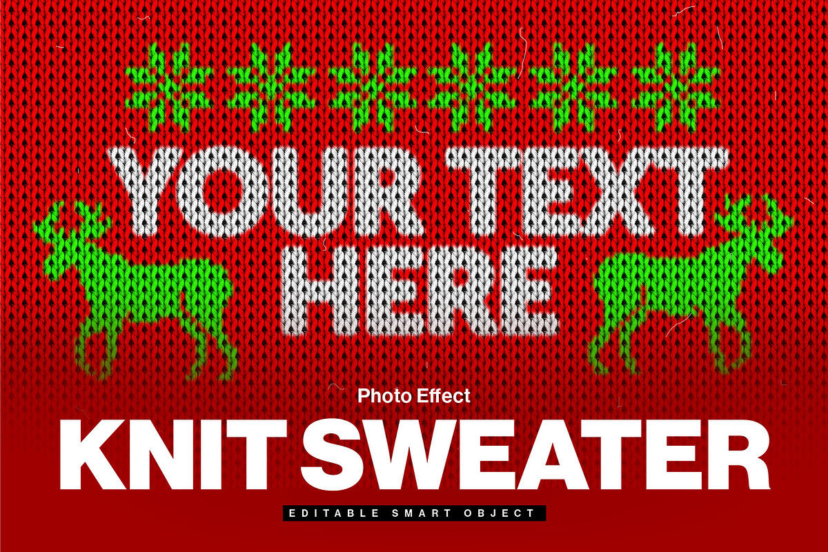 Christmas Knit Sweater Photo Effect, a Layer Style Add-On by DesignerCandies (Photo 1 of 5)