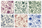 Vintage Floral Toile Seamless Patter, a Pattern Graphic by Dream Creation (Thumbnail 5 of 7)