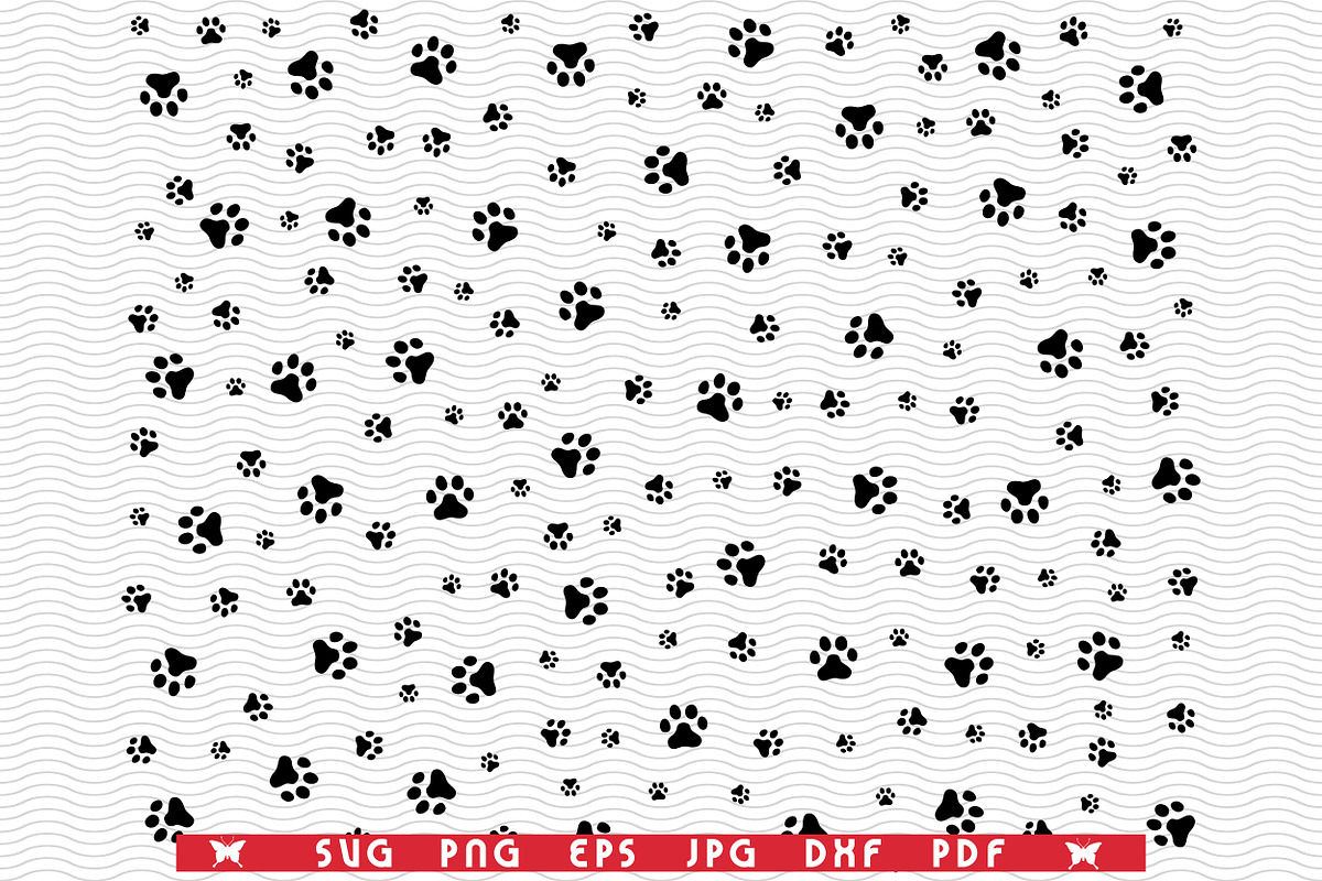 SVG Dog Footprint,Seamless wallpaper, a Pattern Graphic by DesignStudioRM (Photo 3 of 3)