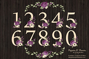 Plum Purple Floral Numbers Set, an Illustration by Amanda Ilkov (Thumbnail 2 of 5)