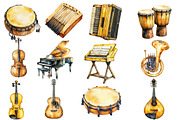 Musique Instrument Clipart, an Illustration by Designworld (Thumbnail 3 of 5)