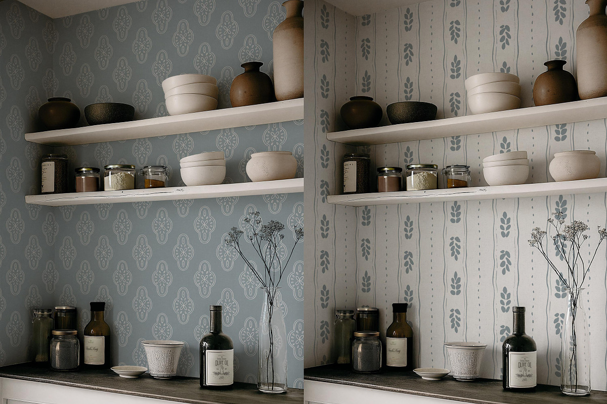 Vintage Farmhouse Wallpaper Mockup, a Household Mockup by LinnestCreative (Photo 5 of 5)