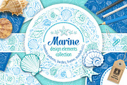Sea shells patterns set, a Decorative Illustration by Vector beauty (Thumbnail 1 of 7)